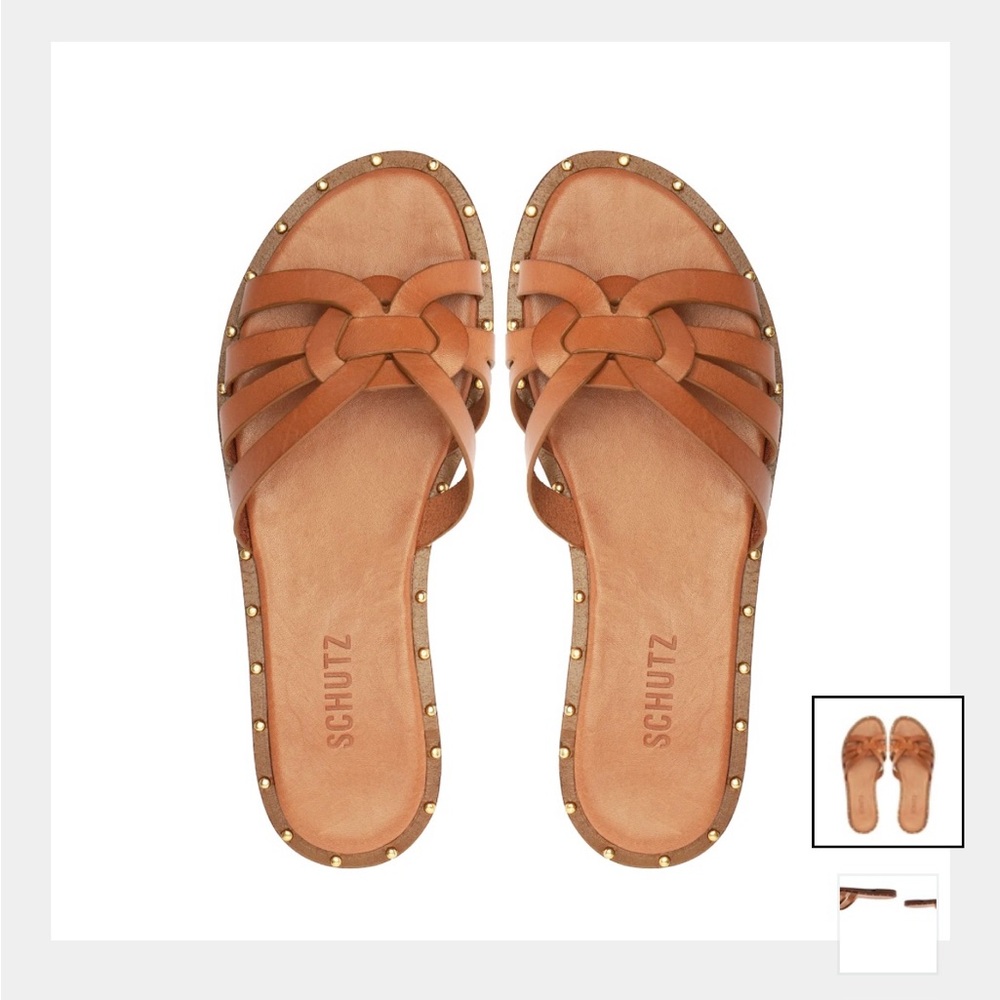 SCHUTZ Brown Leather Phoenix Women's Sandals - NWOT